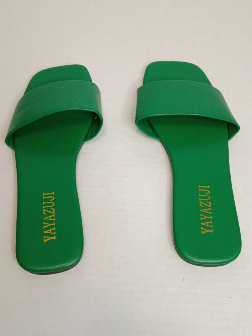 YAYAZUJI Green Minimalist Flat Slide Sandals Size EU 40/ Women's US 9/9.5 - Picture 4 of 6